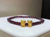 Golden birthday charm, red rope bracelet, jewelry pomegranate, 3D