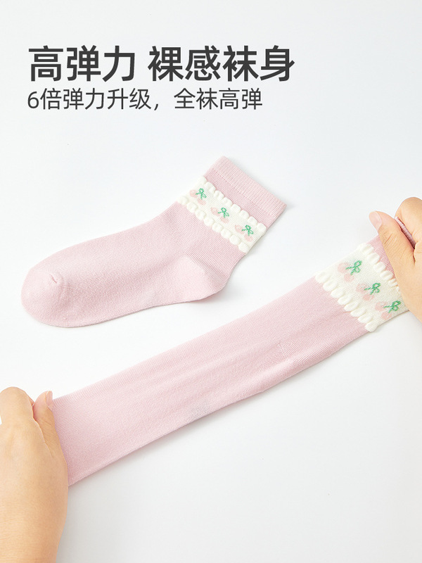 六指鼠批发女童春秋季儿童薄款女宝宝中大童女孩运动小孩中筒棉袜|undefined