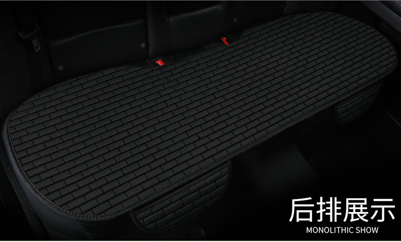 Linen Plaid Car Seat Cushion Set Universal Single Pad