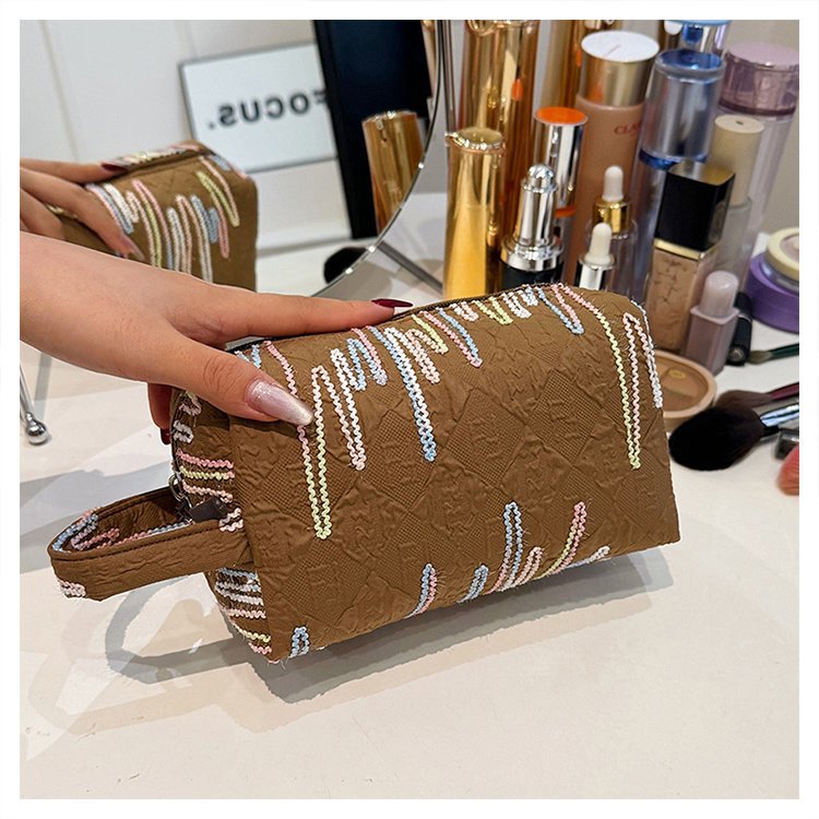 Bolsa de maquillaje 2024 nueva bolsa de almacenamiento de gran capacidad, bolsas de lavado portátiles, bolsas de lápiz, bolsas de papelería para estudiantes