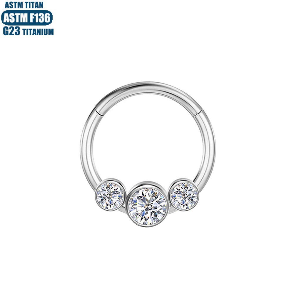 Silver pointed spike labret stud material detail