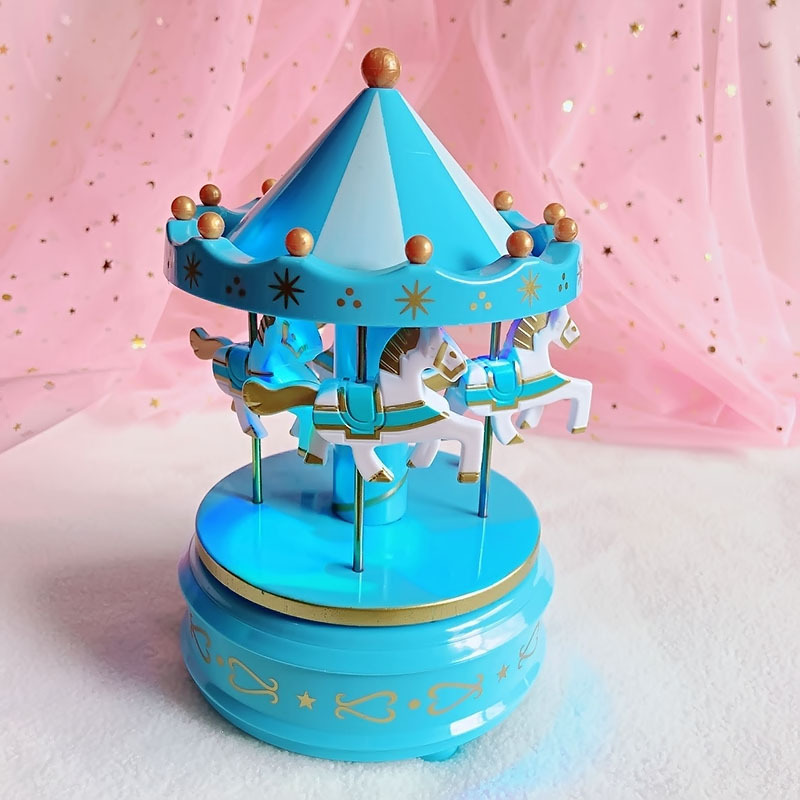 カルーセルオルゴールケーキオーナメント誕生日プレゼント子供の誕生日パーティーおもちゃ木馬装飾オーナメント|undefined