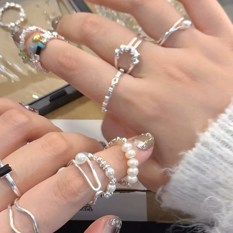 Accessory, nail decoration, small design ring, elastic strap, high-quality style, simple and elegant design
