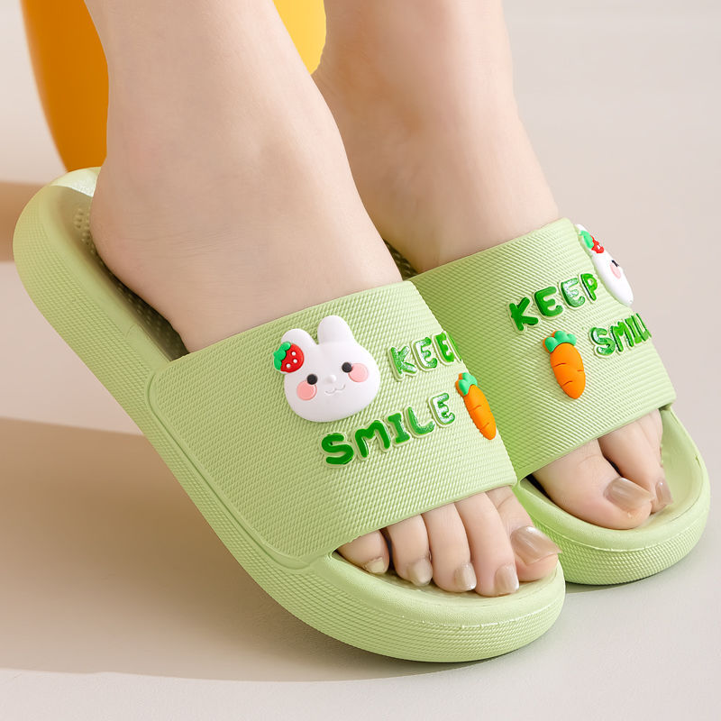 Slippers for Women's Summer Outer Wear for Students Korean Style Thickened Women's Shoes for Home Non-Slip Thick-Soled Cute Ladies Sandals and Slippers
