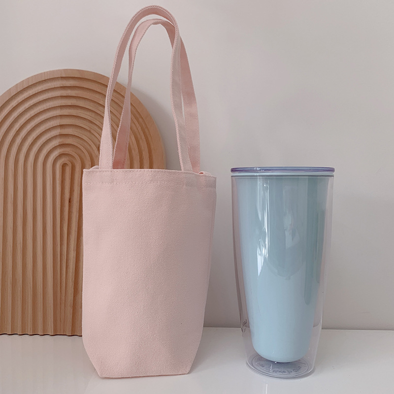 Bolsa de lona creativa portátil crossbody bolsa de paraguas bolsa de teléfono móvil cubierta de la caldera botella de agua bolsa de leche té aislado taza de agua cubierta