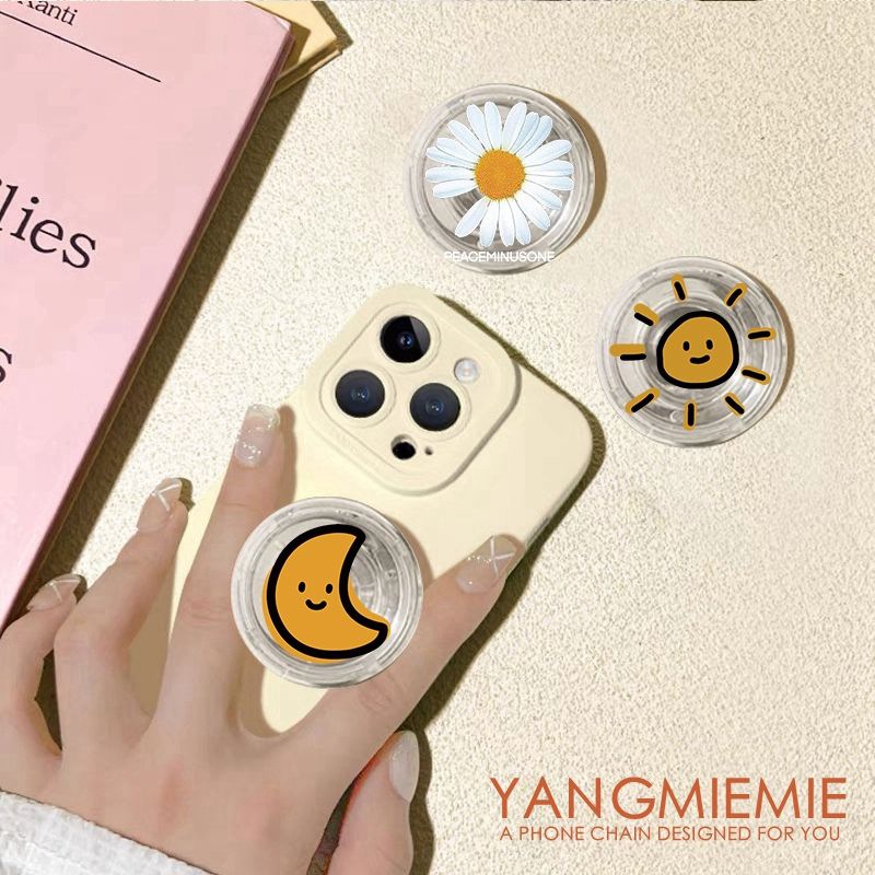 Daisies redondas creativas airbag soporte de teléfono móvil pegado rotación 360 retráctil perezoso perseguir la mesa