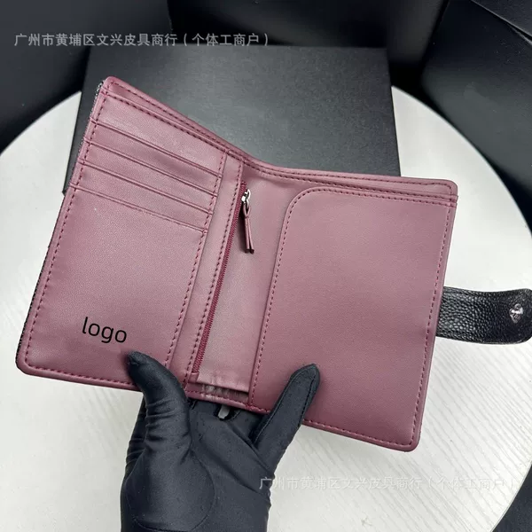 Foreign Trade Genuine Leather Small Fragrance Cf Wallet Quilted Cosmetics Bag High-End Men's and Women's Multi-Functional Passport Holder Card Holder New Style