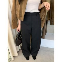 元派bluepops2025秋季新款天丝羊毛弯刀裤百搭显瘦休闲裤女A5670