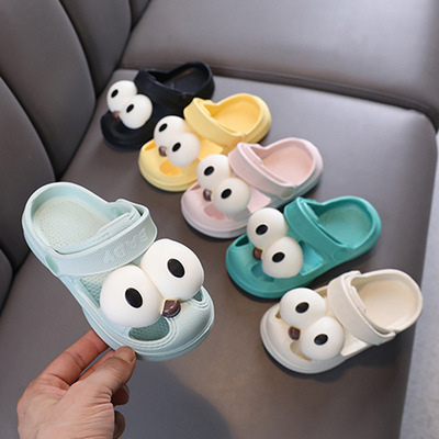 Детские летние нескользящие тапочки в стиле Crocs для мальчиков, мюли, пляжная обувь, мягкая подошва, подходят для подростков, семейный стиль