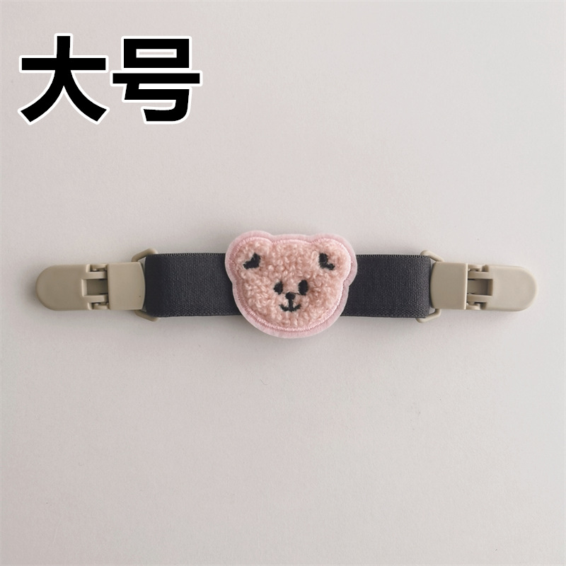 [대형] 블랙 앤 그레이(스트랩 클립) [플랫(라이트 핑크) 곡선 입 따뜻한 마음 곰]