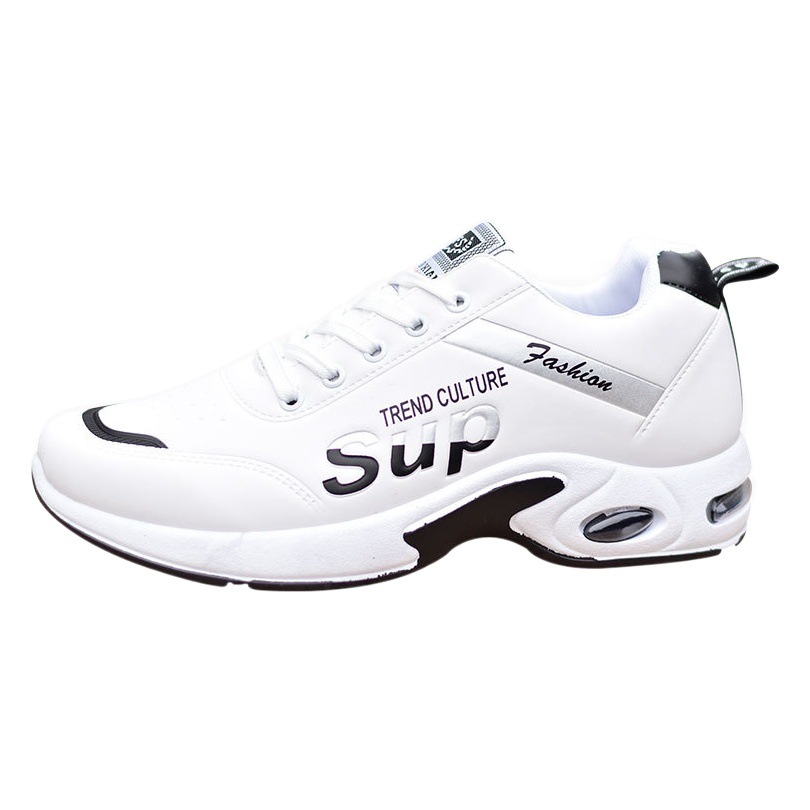 Fábrica al por mayor zapatos de los hombres de cuero impermeable zapatilla de deporte de los hombres nueva moda estudiante zapatos casuales zapatos blancos hombres