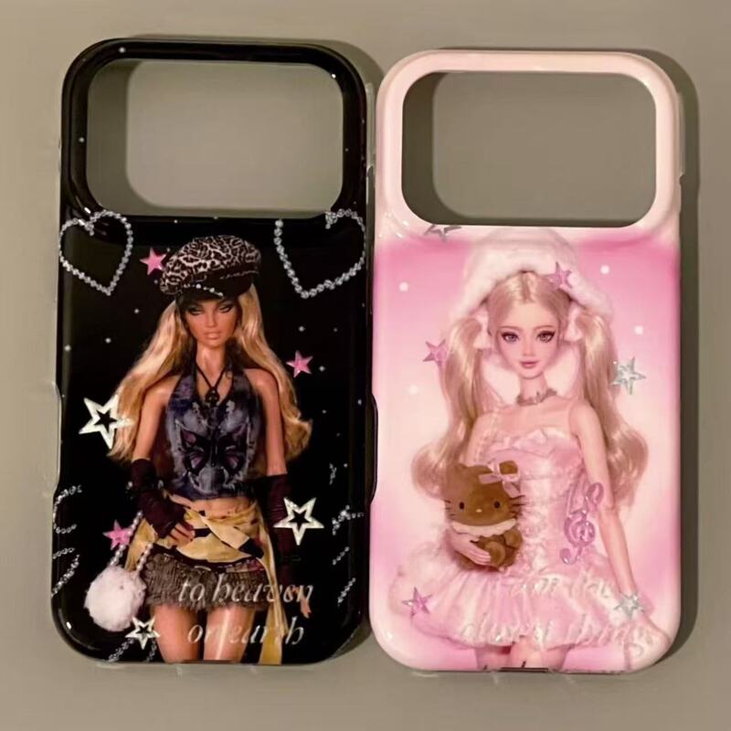 Vintage Style Sweet and Spicy Star Barbie Suitable for Apple iPhone Phone Case, Shockproof Double-Layer, Waterproof for 16-Year-Old Girls Vintage Style Sweet and Spicy Star Barbie Suitable for Apple iPhone Phone Case, Shockproof Double-Layer, Waterproof for 16-Year-Old Girls