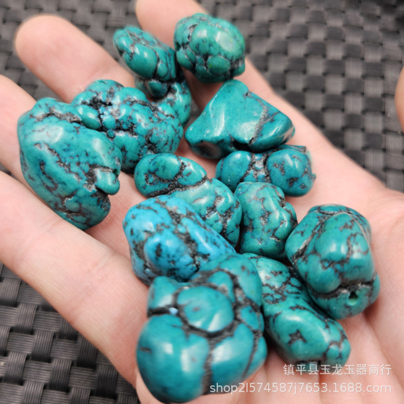 仿绿松石随型珠仿玉石散珠绿松石裸石diy手链项链饰品配件手工珠