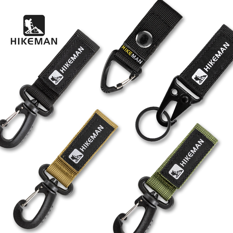 Hikeman Nylon Webbing Buckle Outdoor Camping Style Multi-Functional Tactical Carabiner Triangular Buckle Key Chain