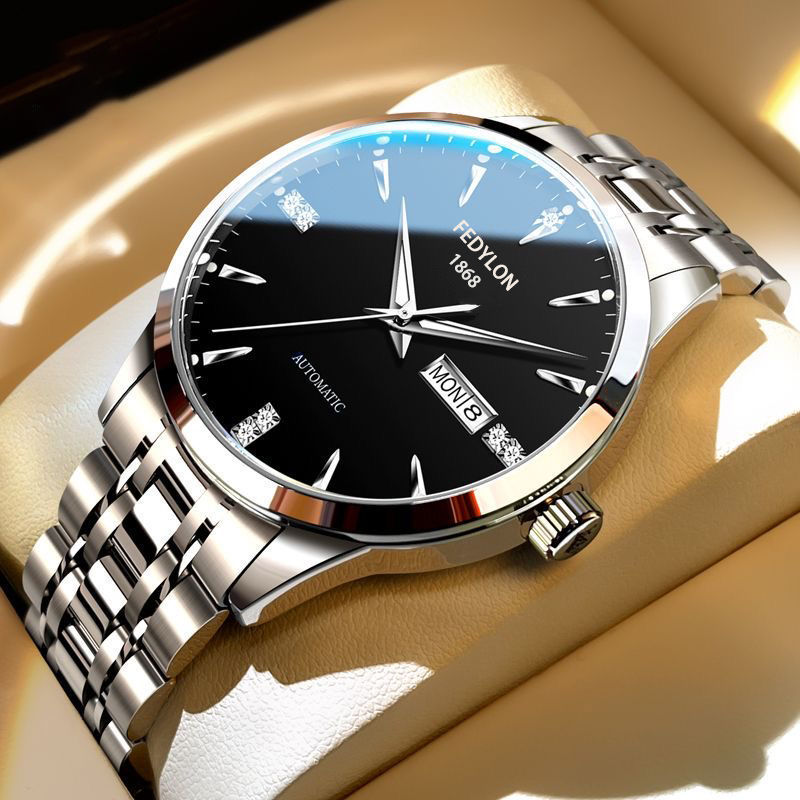 Vertiron Men's Watch Men's Quartz Men's Famous Brand Watch Middle School Students' Steel Belt Automatic Non-mechanical Watch Waterproof
