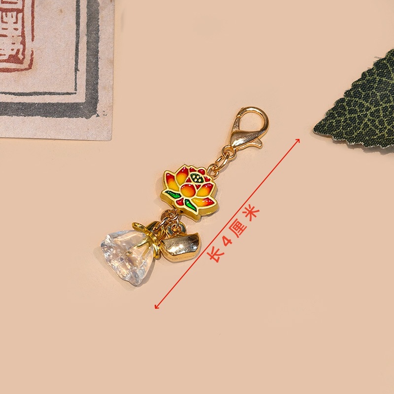 国民スタイル合金竹フレッシュピンクフラワーペンダント中国ベルペンダント古代スタイルチャイナ韓服衣類アクセサリー