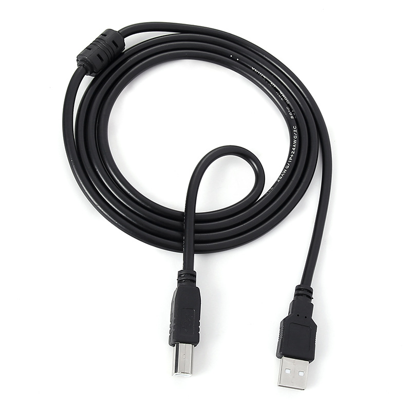 Venta directa USB Cable de impresión USB negro impresora cable de datos USB Cable de impresora USB 1,5 m embalaje independiente