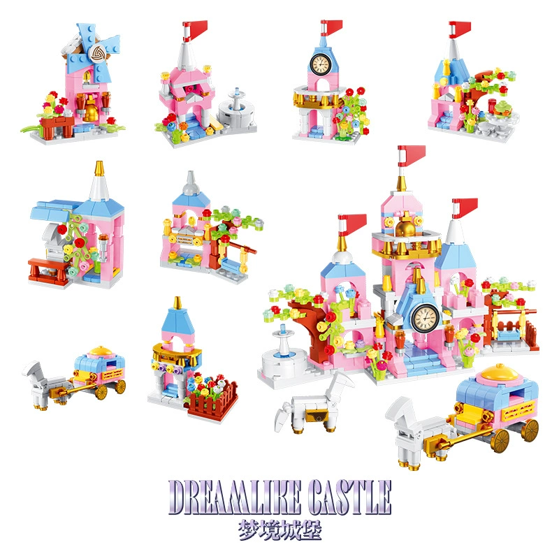 Конструктор (LEGO) Dreamlike Castle, 8-в-1 модульный, набор с маленькими деталями розовый