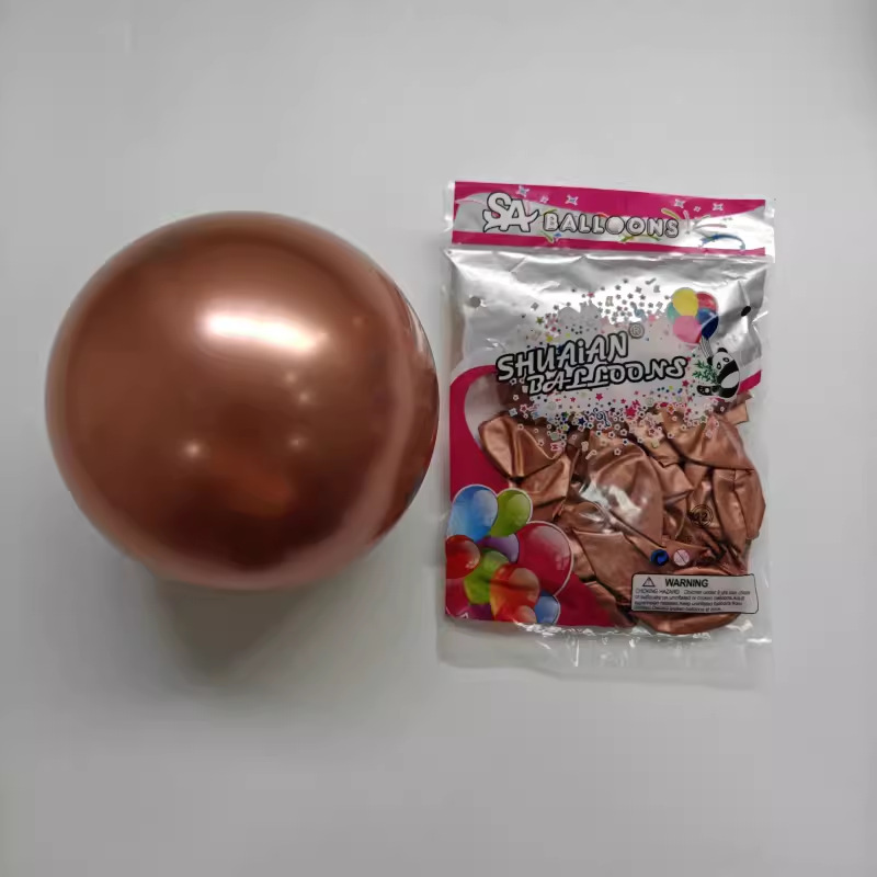 Shuai An Globo de metal de 10 pulgadas Globo de látex de cromo nacarado Fiesta de cumpleaños Decoración de boda 50 piezas