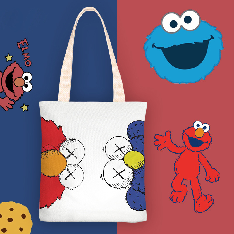 红蓝娃娃2020新款帆布单肩包女时尚百搭手提袋