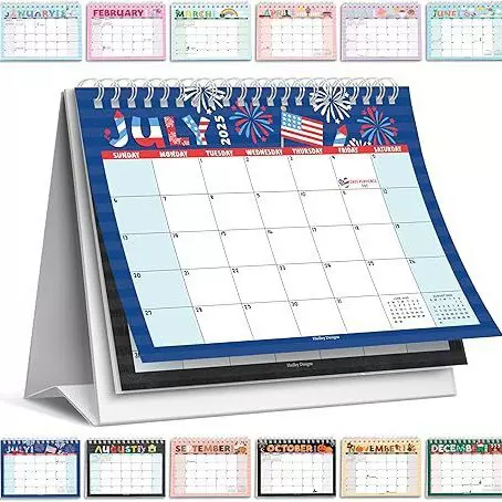 桌面摆件台历定制便携记事英文日历本创意线圈翻页式计划本批发