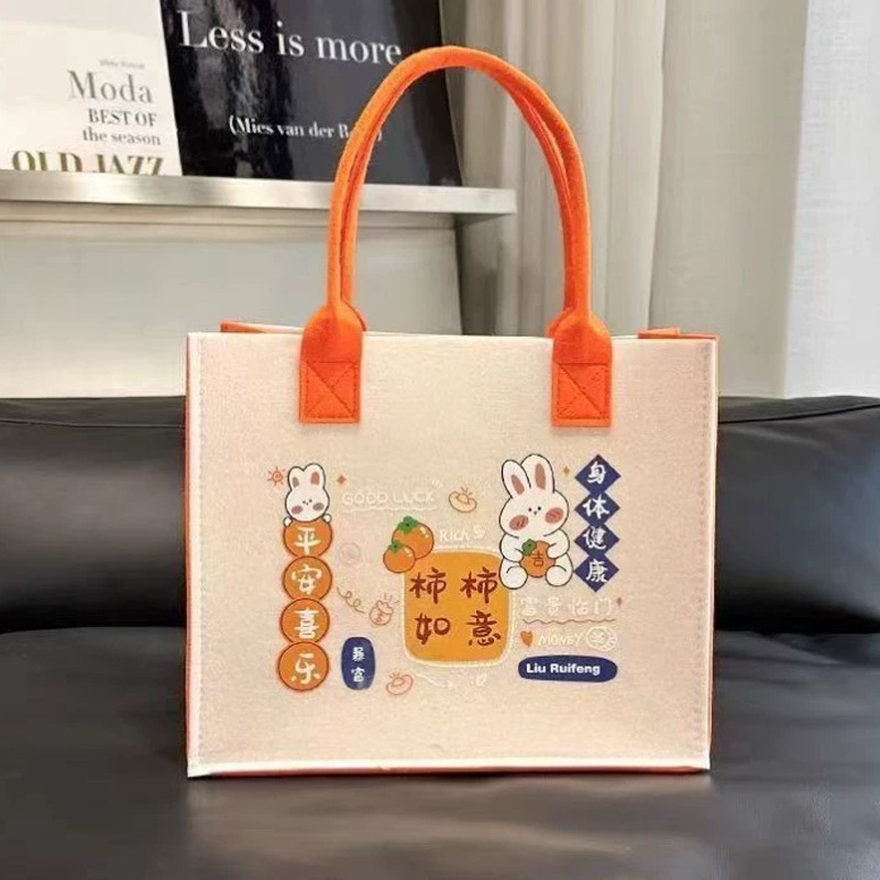 柿柿如意 クリエイティブフェルトバッグ 大容量 厚手 ハンドバッグ メーカー卸売 ショルダー通勤トートバッグ 在庫あり|undefined