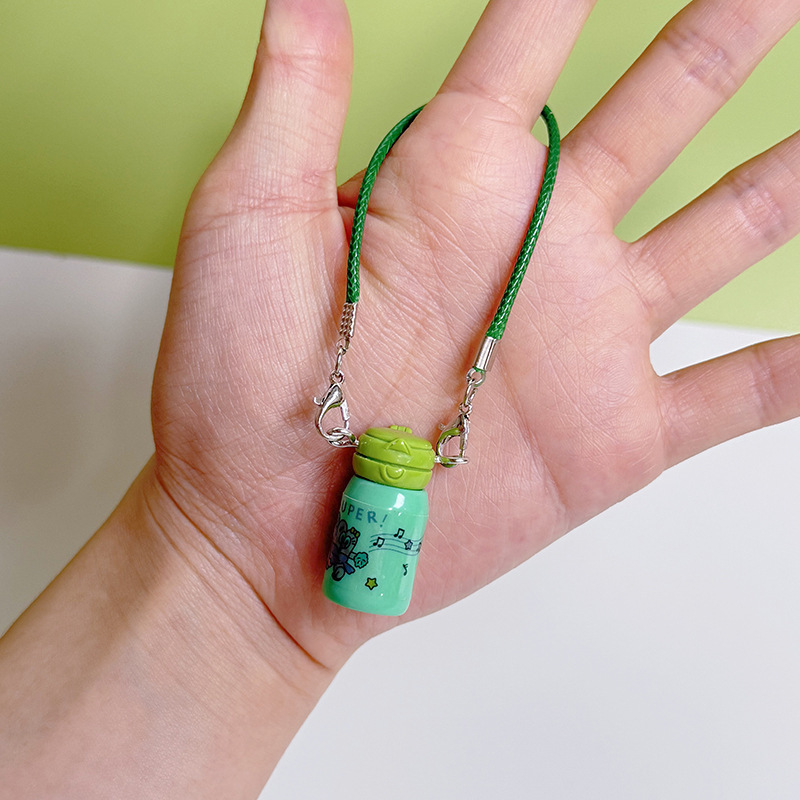 かわいい漫画の小さなケトル魔法瓶カップキーホルダー携帯電話バッグ小さなペンダントペンダント diy アクセサリージュエリー装飾|undefined