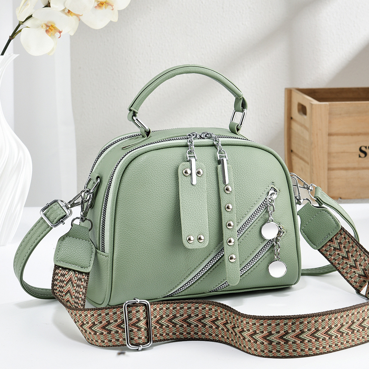 Bolso cuadrado universal, bolso de mano exquisito, bolso de hombro casual multicapa, bolso de moda, bolsas transfronterizas