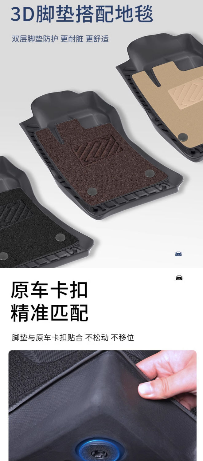 Applicable to Changan Yidong plus Foot Mat tpe Special Car Foot Mat Surrounding EV Zhishang XT Rice Grain Pattern Car Foot Mat