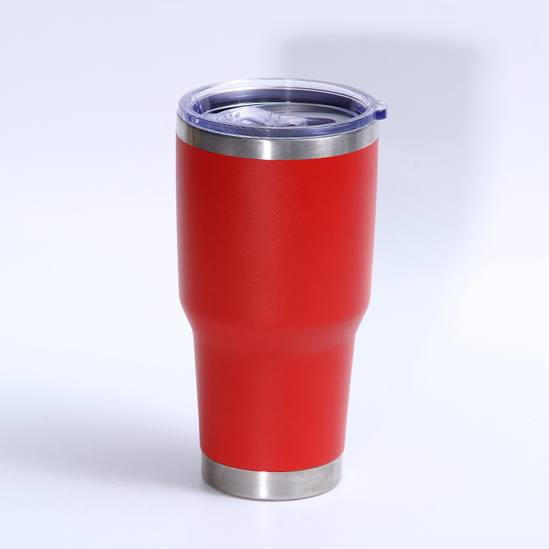 Gran capacidad 30oz taza de vacío de acero inoxidable al aire libre portátil taza de plástico spray sellado taza de helado con tapa
