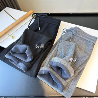 남성 복지 아세테이트 양모 복합 원피스 캐시미어 간단한 겨울 두꺼운 스트레이트 캐주얼 바지