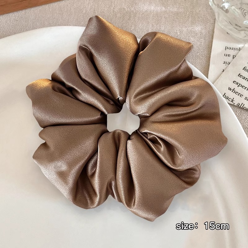 almohada anillo de cabello tela de seda intestino grueso anillo de cabello tocado de mujer retro francés sólido borde ancho no daña la joya de cabello cuerda