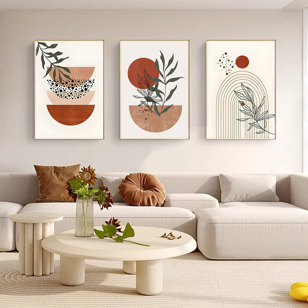 Cross-border new bohemian geometric lines abstract wall decorative painting living room sofa background wall frameless painting core