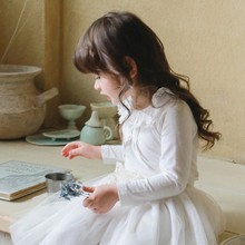 2025秋款草莓珊韩国童装女孩女童蕾丝荷叶领小公主打底t恤现货