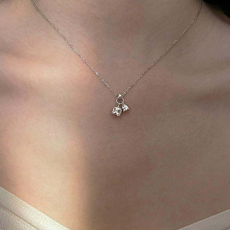 Pendant, necklace, chain for key bag , orchid, flowered, internet celebrity, 2023 collection