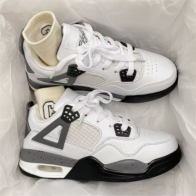 Chic Hong Kong Cojín de aire Zapatillas de baloncesto Hombres y mujeres Modelos de pareja Zapatos casuales de estudiante ligeros Madre eléctrica Huang Qiao 4 zapatos