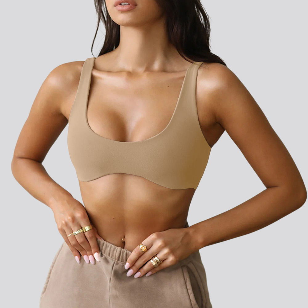 Ropa de yoga Lulu cepillado de doble cara desnuda ropa interior deportiva ajustada entrenamiento de las mujeres corriendo sujetador de yoga fitness de secado rápido