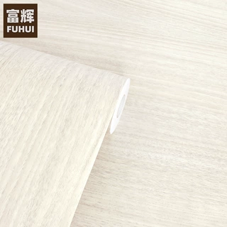 韩国PVC自粘墙纸家具翻新贴装饰波音软片广告橱柜展柜白木纹贴纸