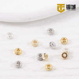 铜镀14K真金批花隔珠包金车轮隔片手工DIY手链弯刀垫片项链配件
