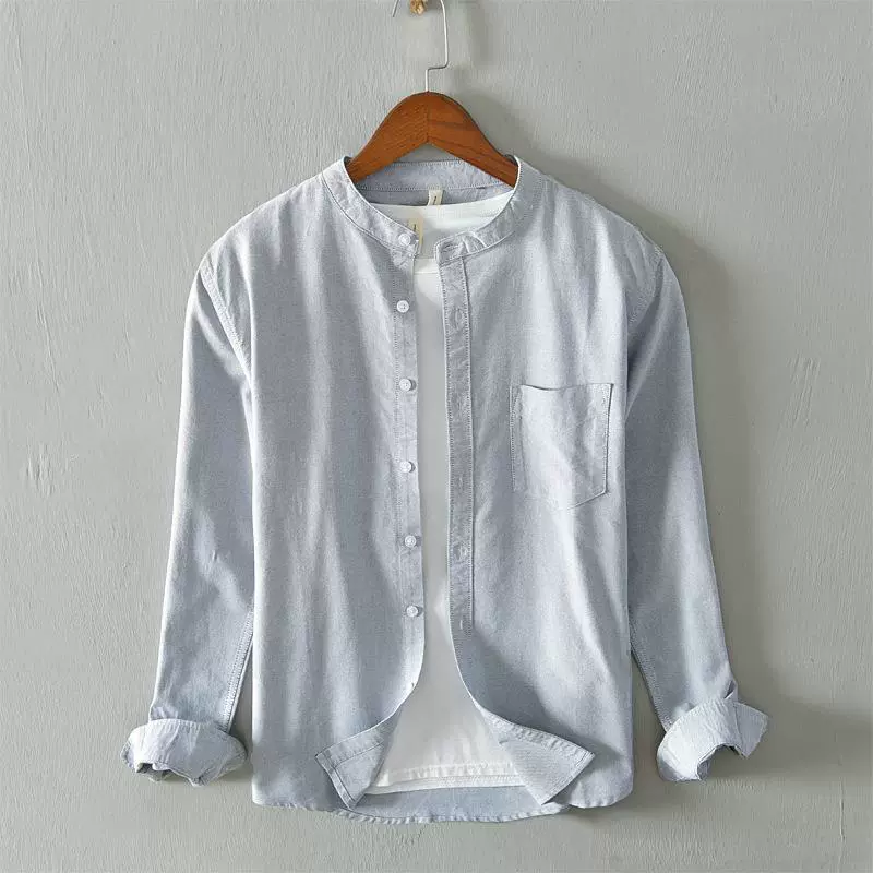 514 японская Простая рубашка-Джокер Мужская гавань ветер Досуг с длинными рукавами Однотонная рубашка пальто мужские волосы