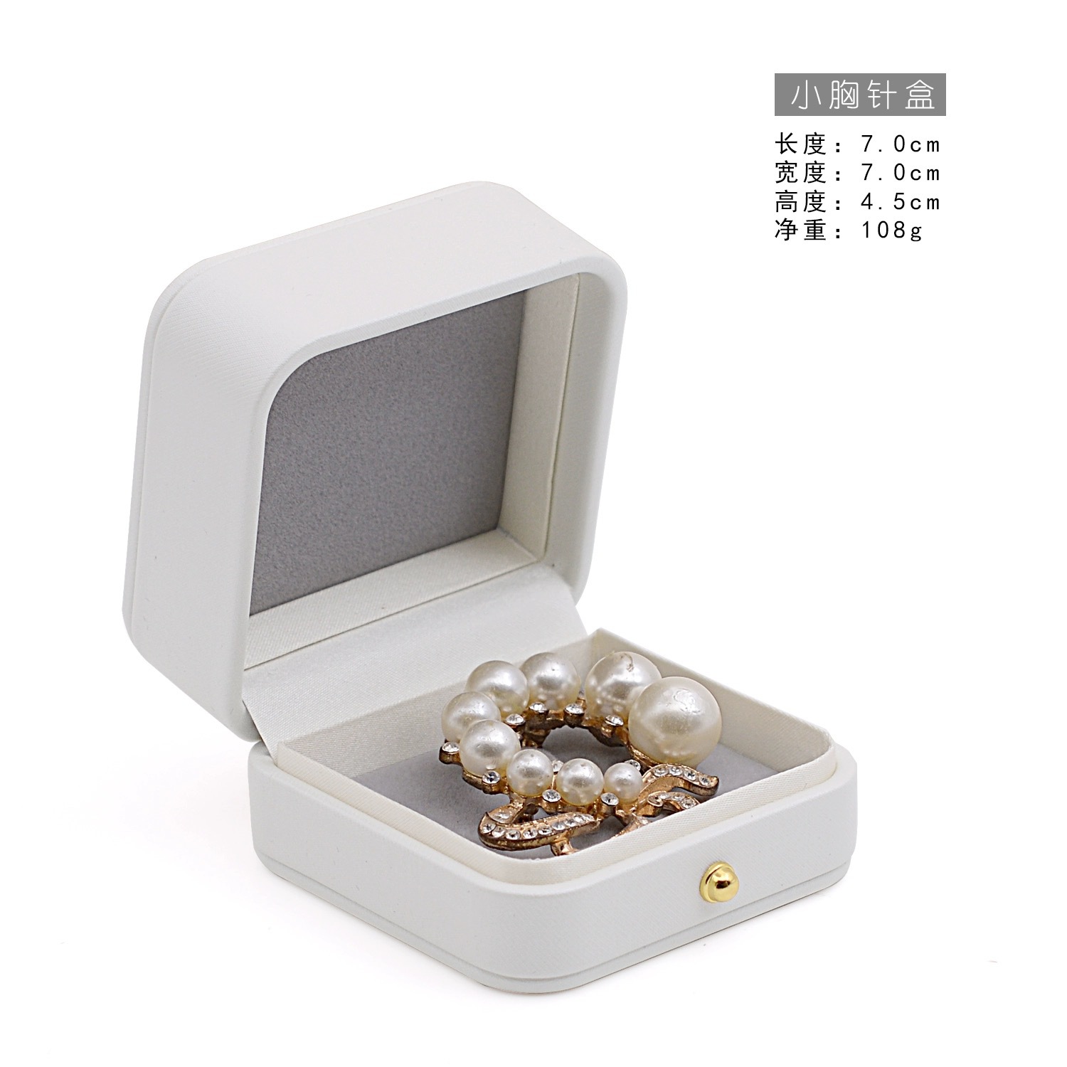 Caja de broche de botón de oro Caja de medallas Caja de embalaje de joyas Caja de anillo ancho Caja de insignia puede imprimirse en pequeñas cantidades Logo