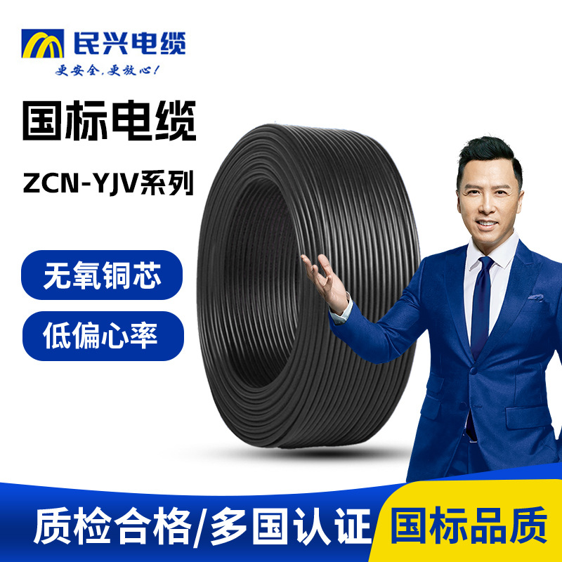 National Standard Zcn-Yjv Low-Voltage 3-Core Wire, Copper Core New Energy Charging Pile Extension Insulated Wire 2.5 Square Millimeters