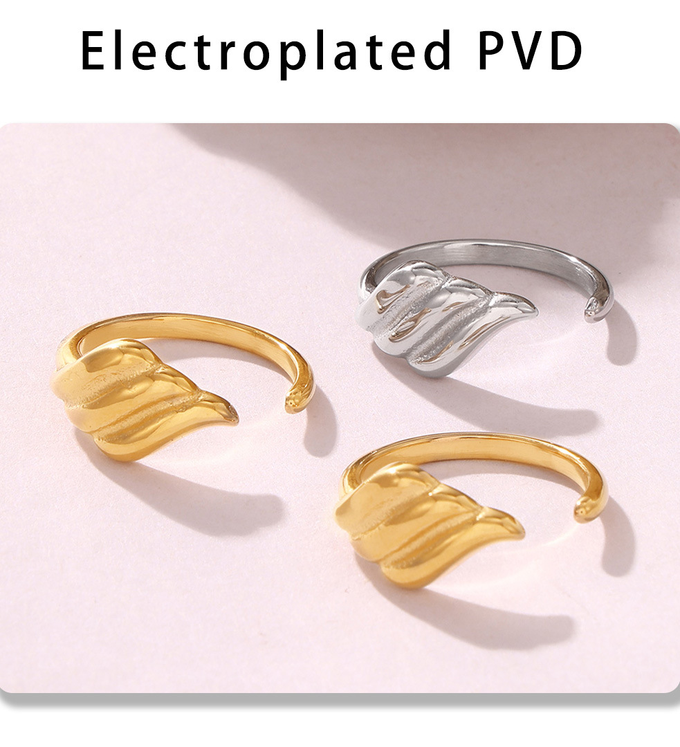 Light Luxury Style Geometric Texture Open Ring, Women's Titanium Steel Niche, Light Luxury Feeling, Adjustable Bracelet_voghion.com