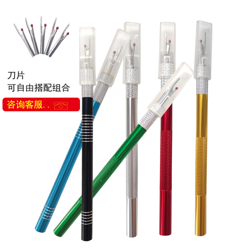 Juego de cortador de alambre de acero con alto contenido de carbono, cortador de alambre de metal, cuchilla de repuesto, mango de aleación de aluminio, cortador, herramientas de costura, cortador