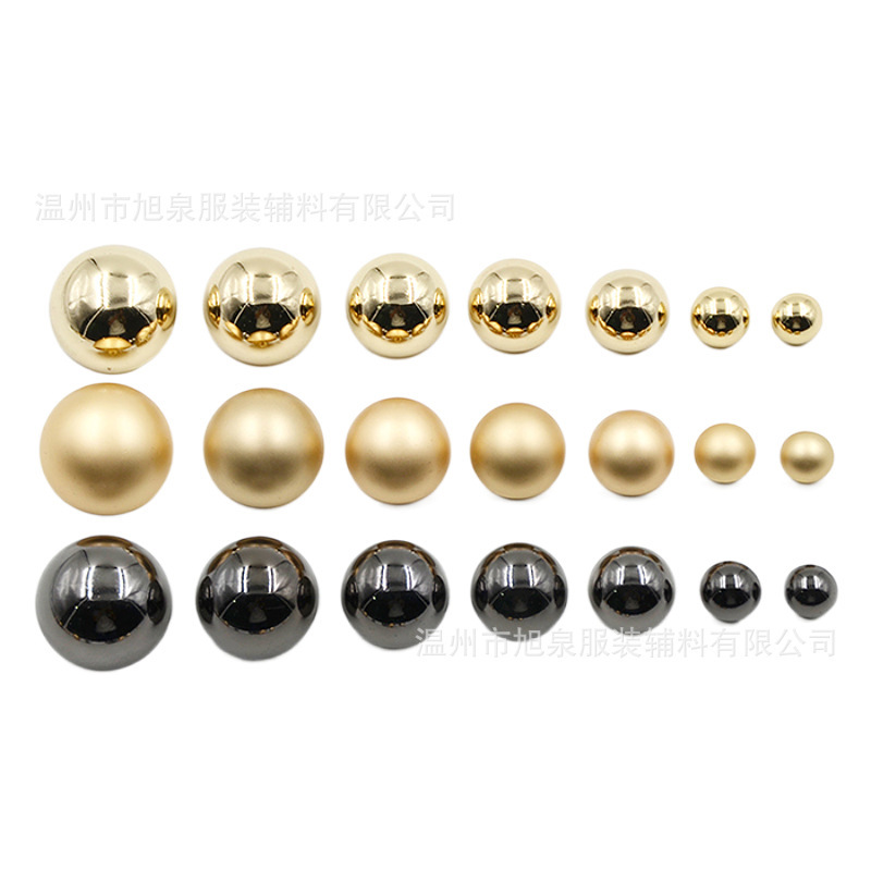 High-end metal button clothes round mushroom trench coat button women's coat woolen coat golden shirt button
