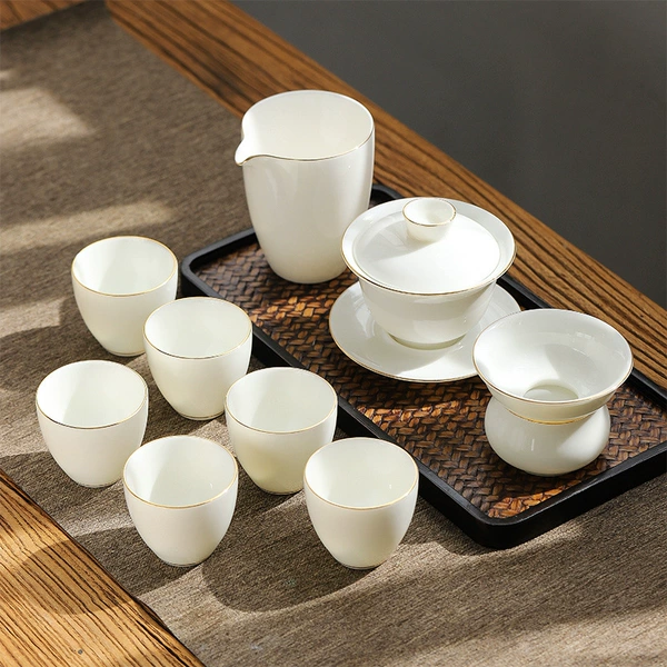 10-head gold-rimmed bowl set (beauty cup)