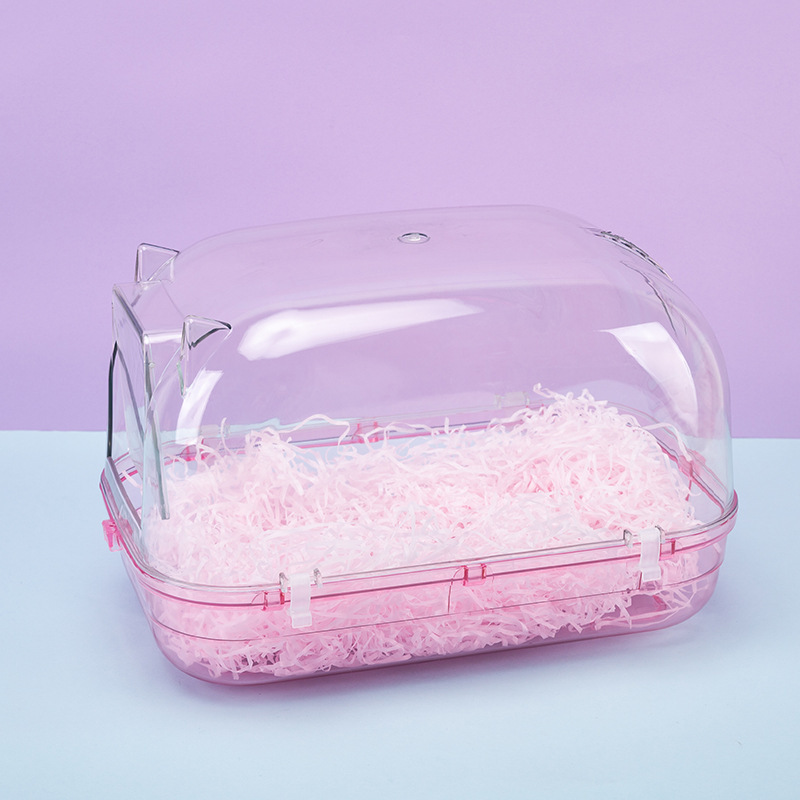 Bañera Transparente para Chinchilla de Acrílico Completamente Cerrada