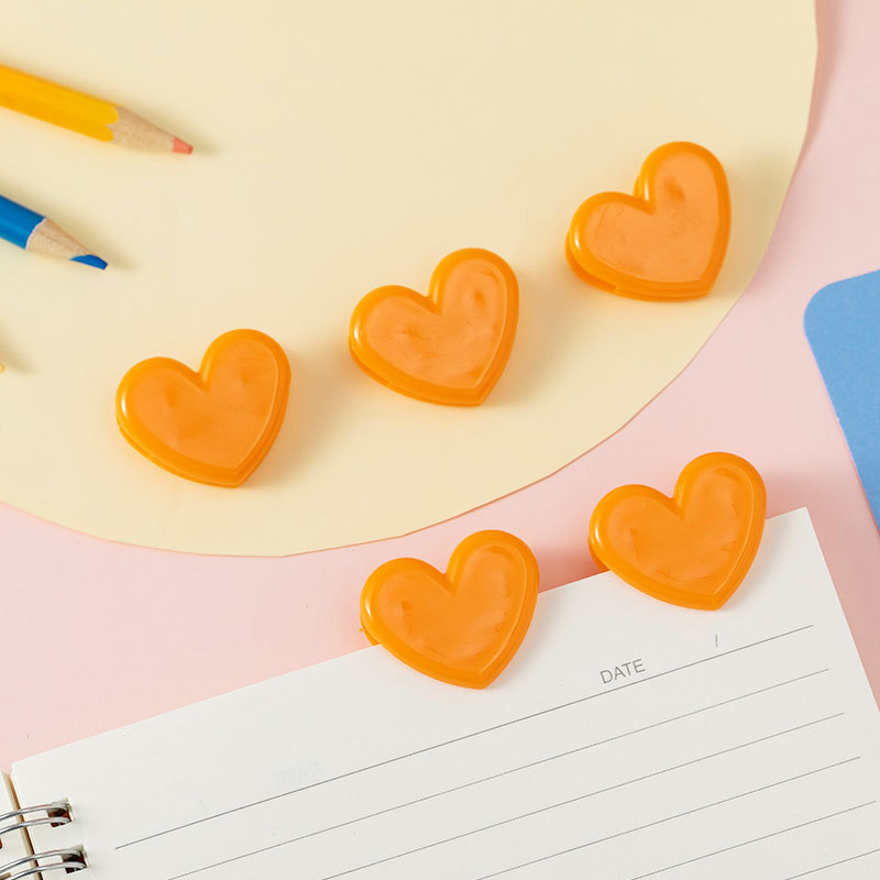 Clip de amor transparente Clip de sellado de bocadillos de niña rosa Mini carpeta de fotos decorativa linda carpeta de aprendizaje