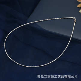 项链纯银素链女高级感纯银批发毛衣链项圈时尚女银项链百搭通勤