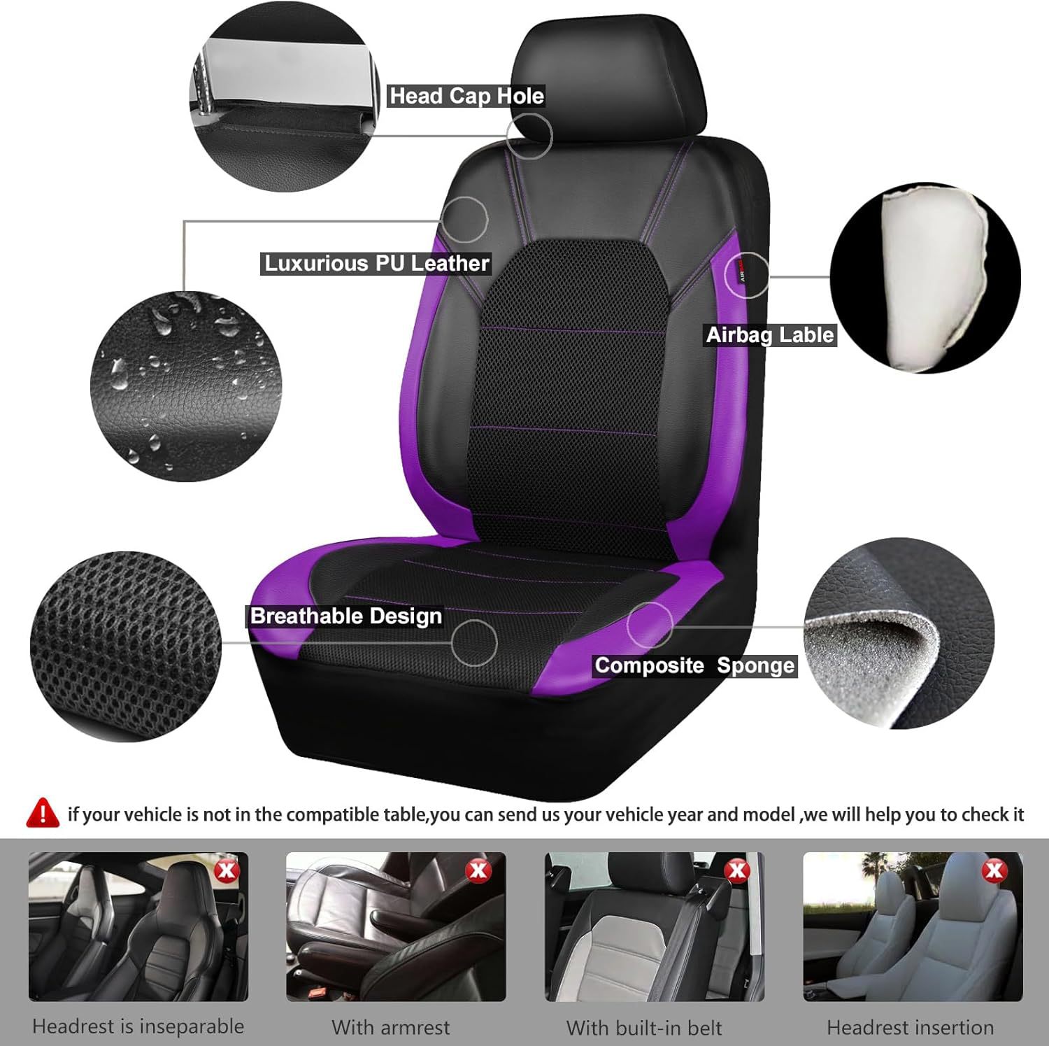 Cross-Border Pu Leather Universal Car Seat Cover Sandwich Leather Temu Amazon Meike Multi Factory Direct Sales